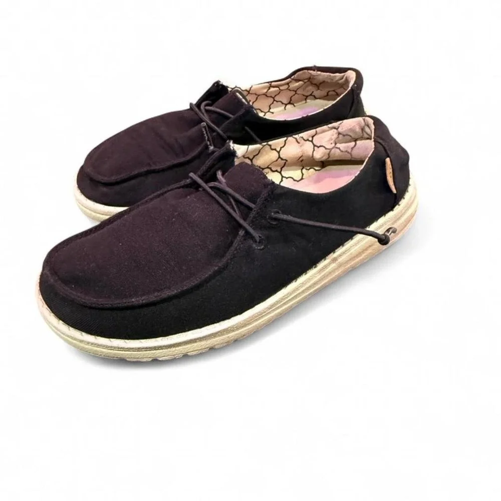 HEY DUDE YOUTH‎ 2-3 BLACK SLIP ON UNISEX SHOES